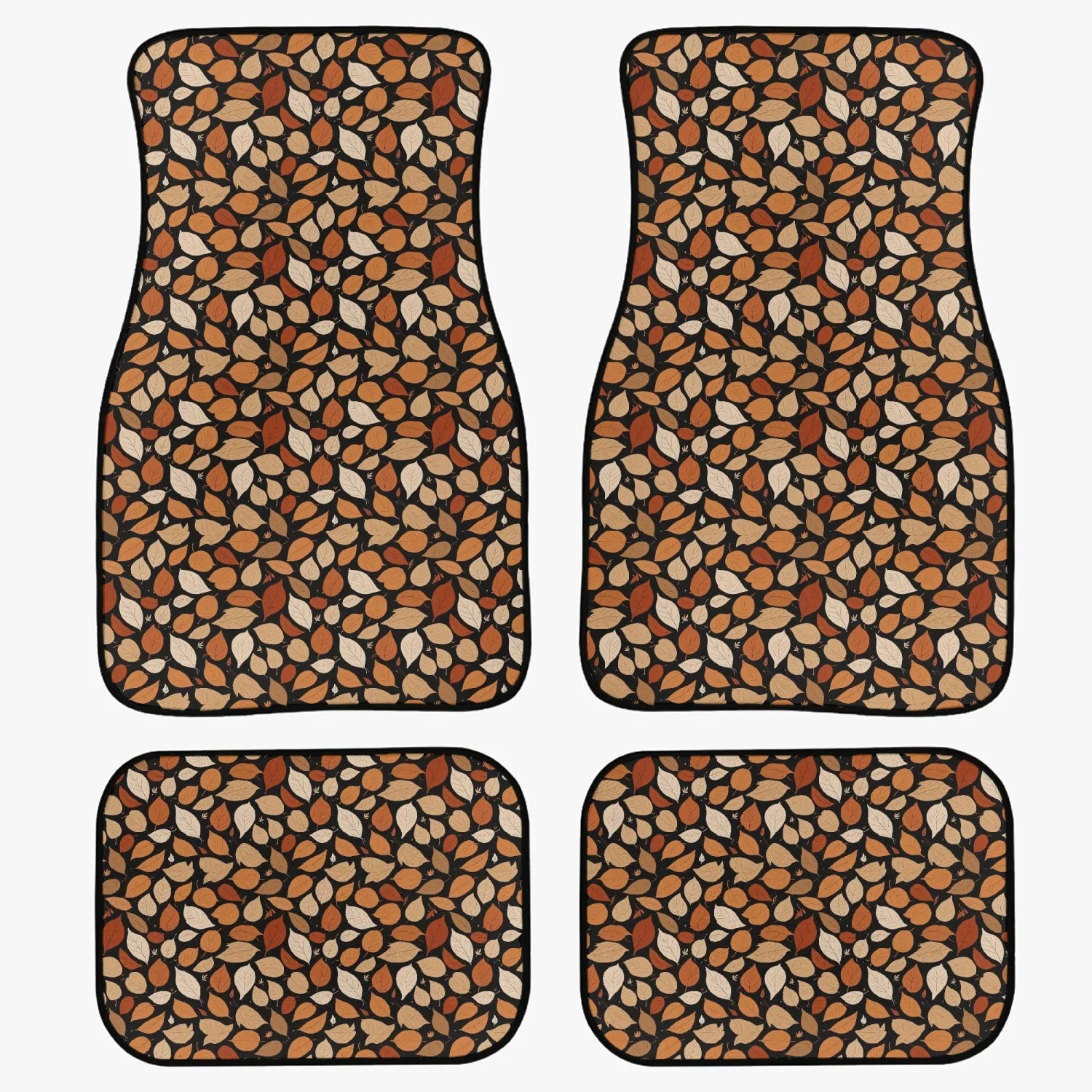 Red Leaves Car Floor Mats - 4Pcs