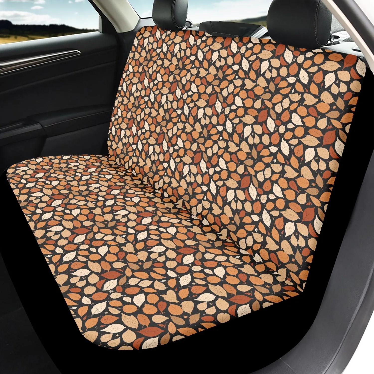 Red Leaves Microfiber Car Seat Covers - 3Pcs