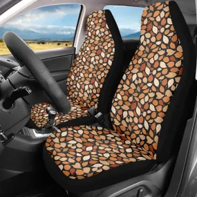 Red Leaves Microfiber Car Seat Covers - 3Pcs