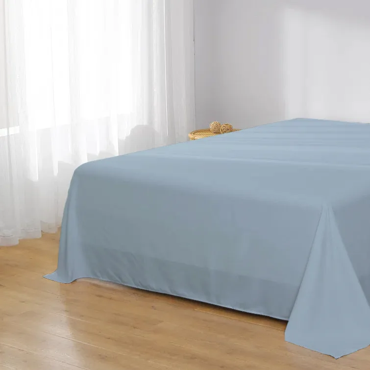 Rest Super Soft Super King Flat Sheet 240x260cm-Metalic Blue