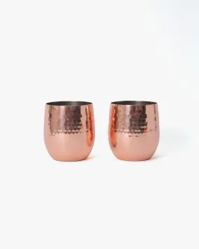 Rock Glass, Asahi, Copper Set of 2