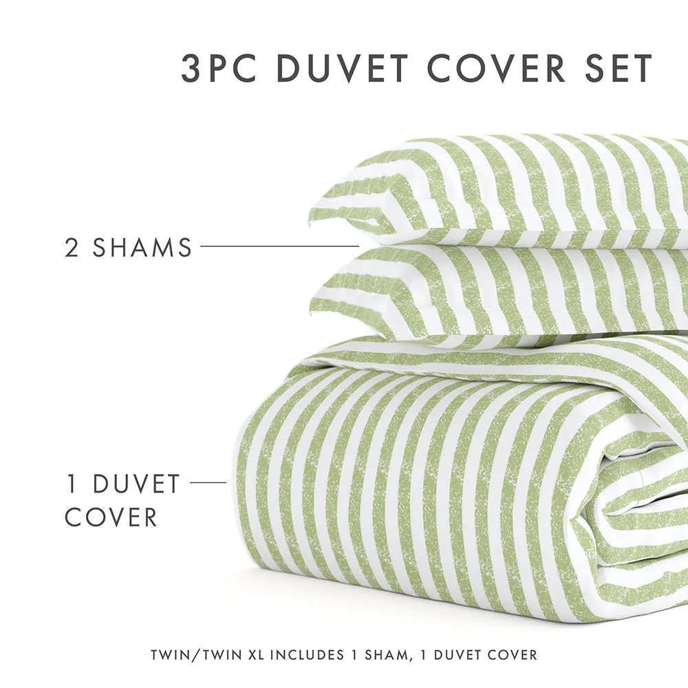 Rugged Stripes Pattern 3-Piece Duvet Cover Set