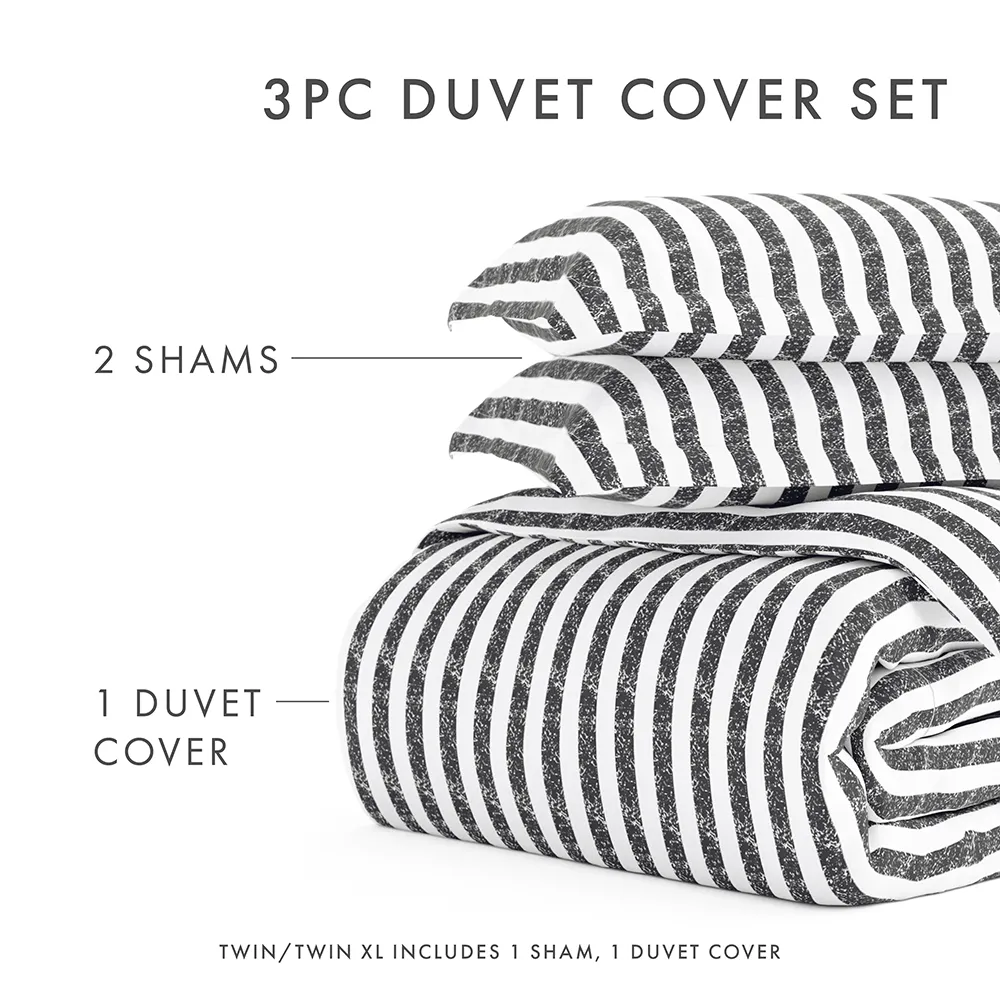 Rugged Stripes Pattern 3-Piece Duvet Cover Set