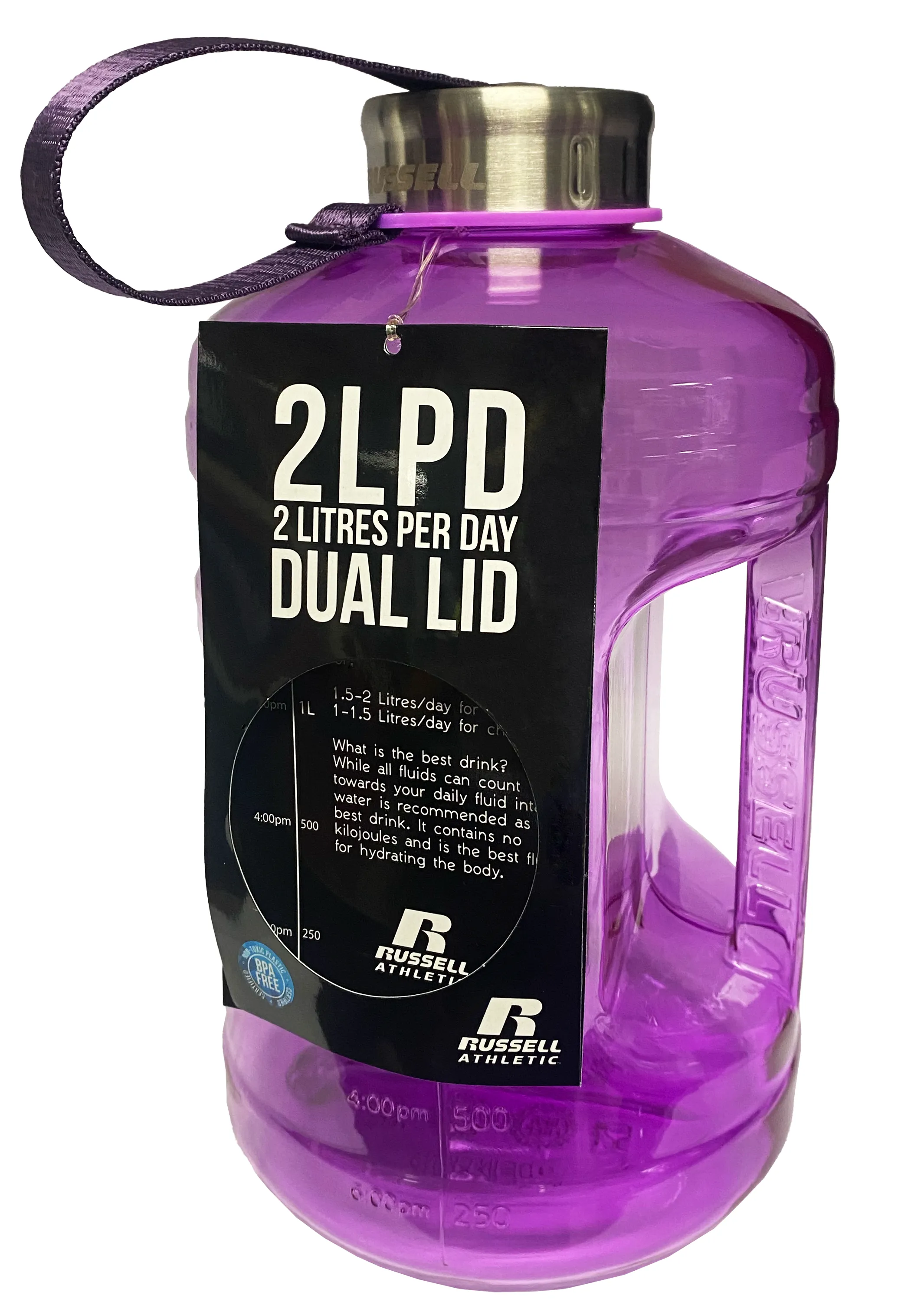 Russel Athletic 2LPD Dual Cap Water Bottle  <BR> AD010 BRT GRP