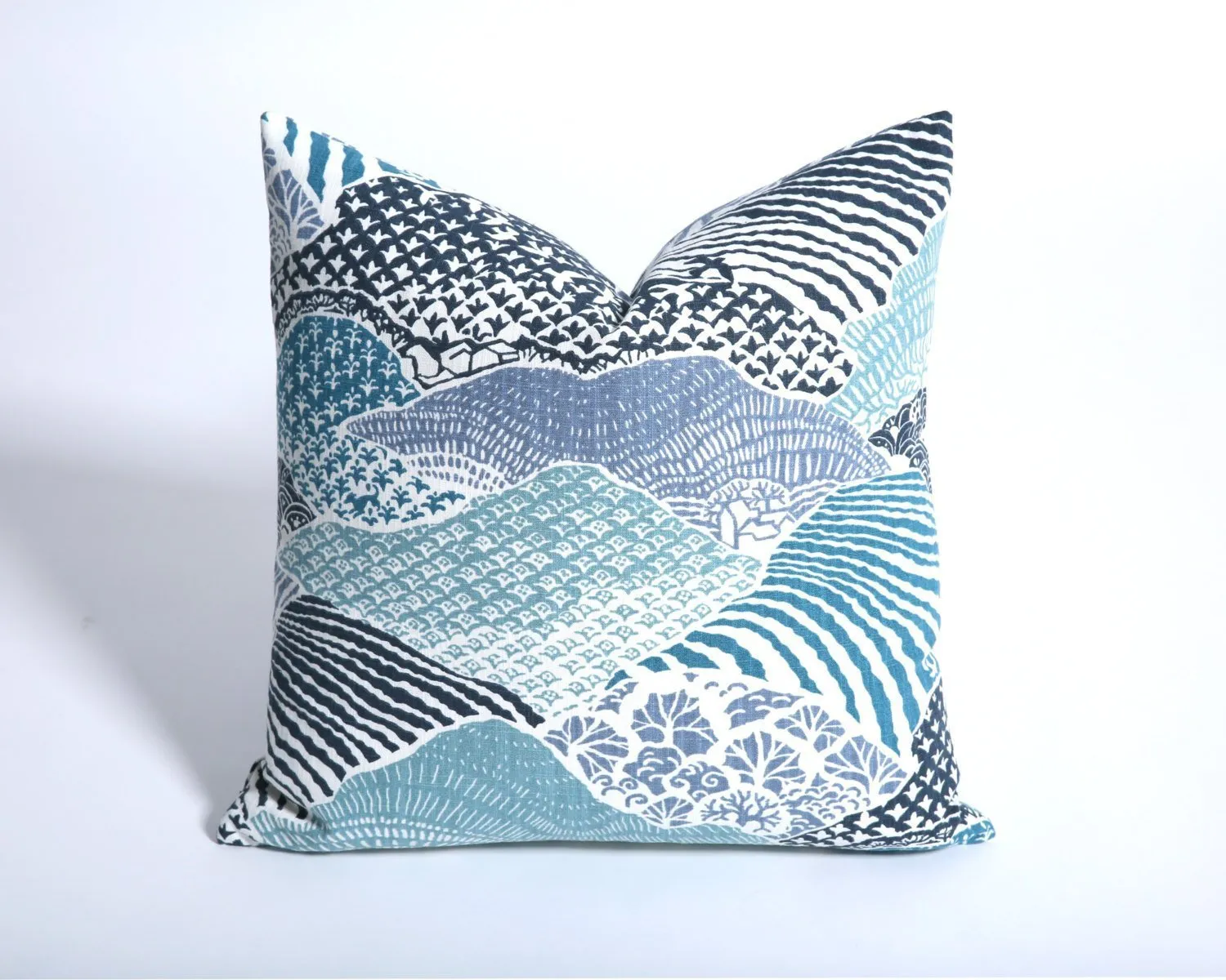 Sale : Blue Rolling Hills Pillow Cover