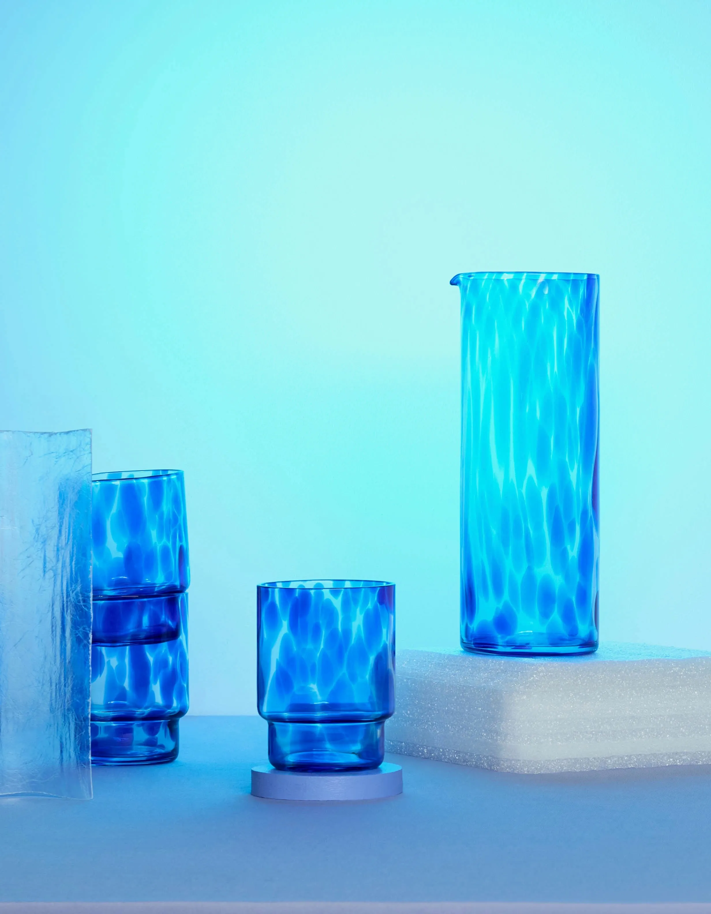 Set Of Two Blue Tortoise Tumblers