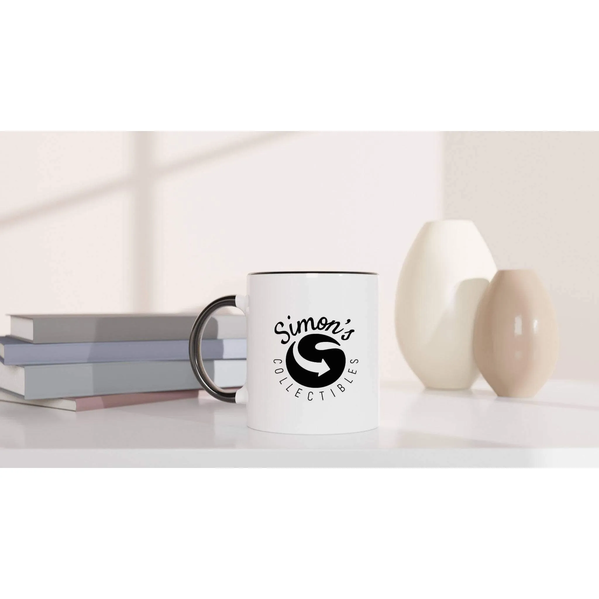 'Simon's Collectibles' White Ceramic Mug