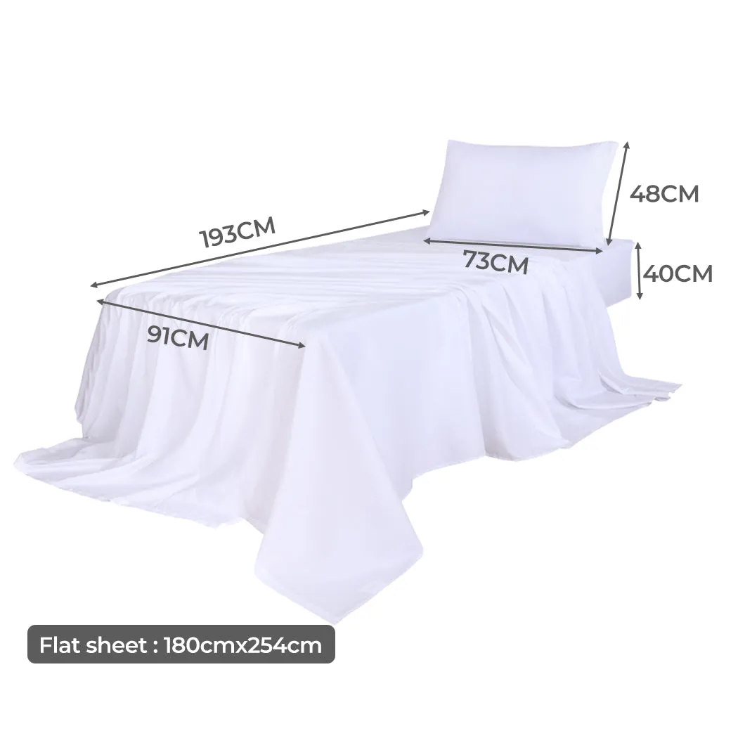 Single Dreamz 3pcs Single Size 100% Bamboo Bed Sheet Set White