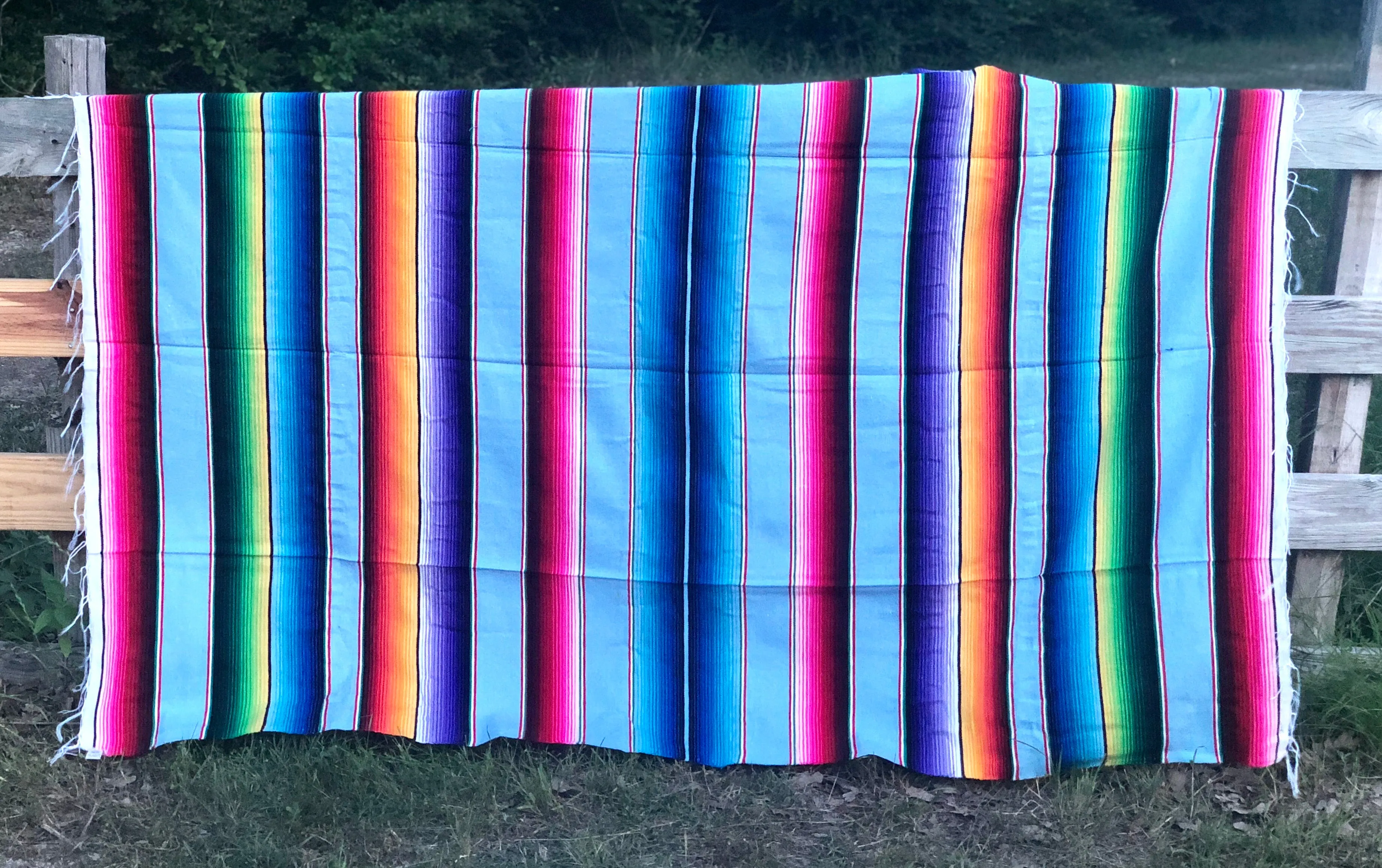 Sky Blue Large Serape Blanket