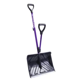 Snow Joe SJ-SHLV01 Shovelution Strain-Reducing Snow Shovel (Purple) | 18-Inch | Spring Assisted Handle