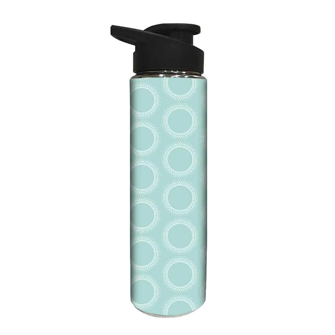 Stainless Steel Water Bottle -  Green Pattern Circle