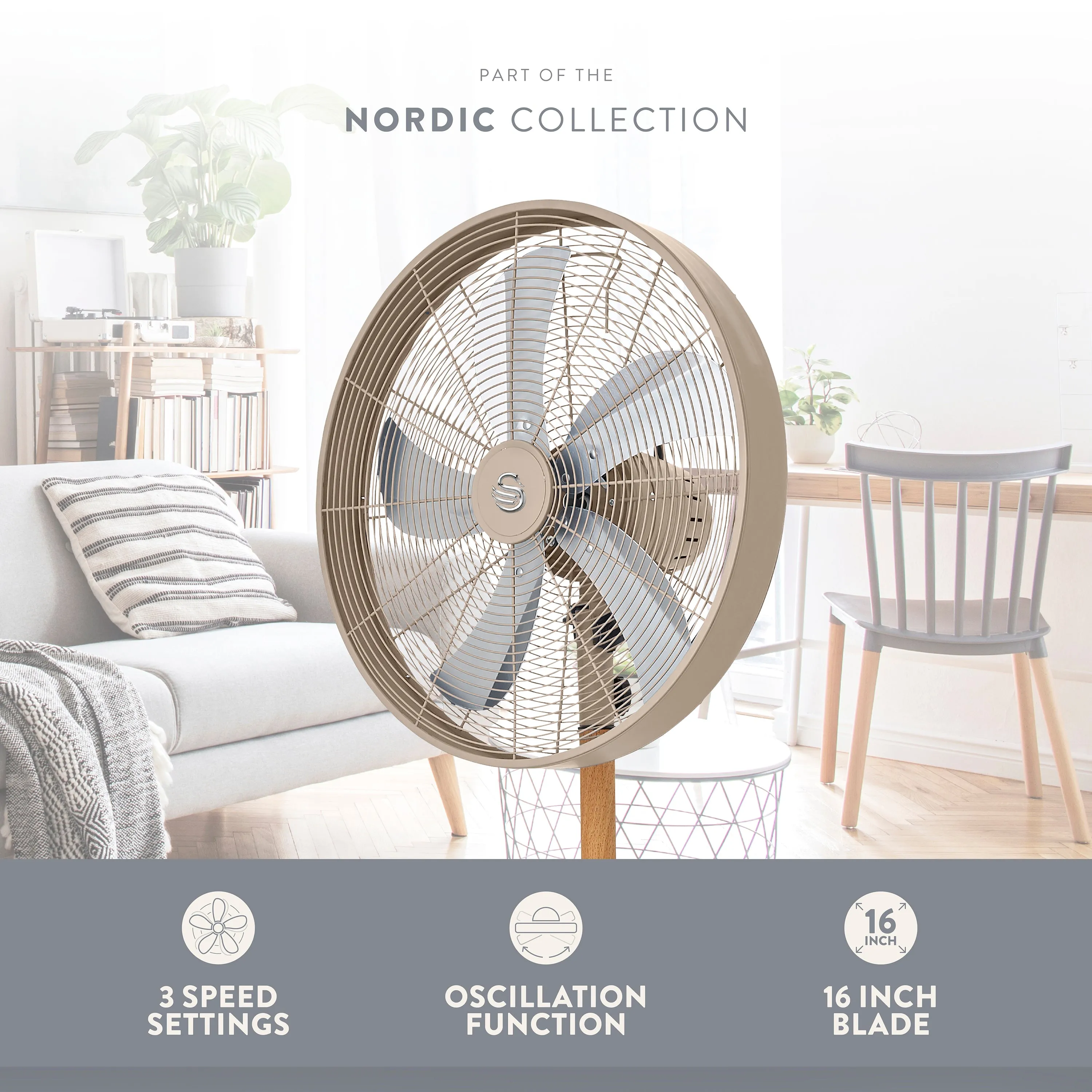 Swan 16 Inch Nordic Stand Fan