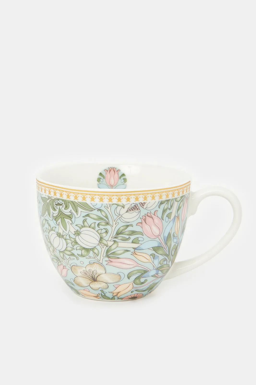 Teal Floral Cup & Saucer (2 Piece)