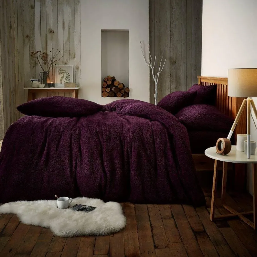 Teddy Fleece Snuggle Purple Duvet Set - Single/Double/King