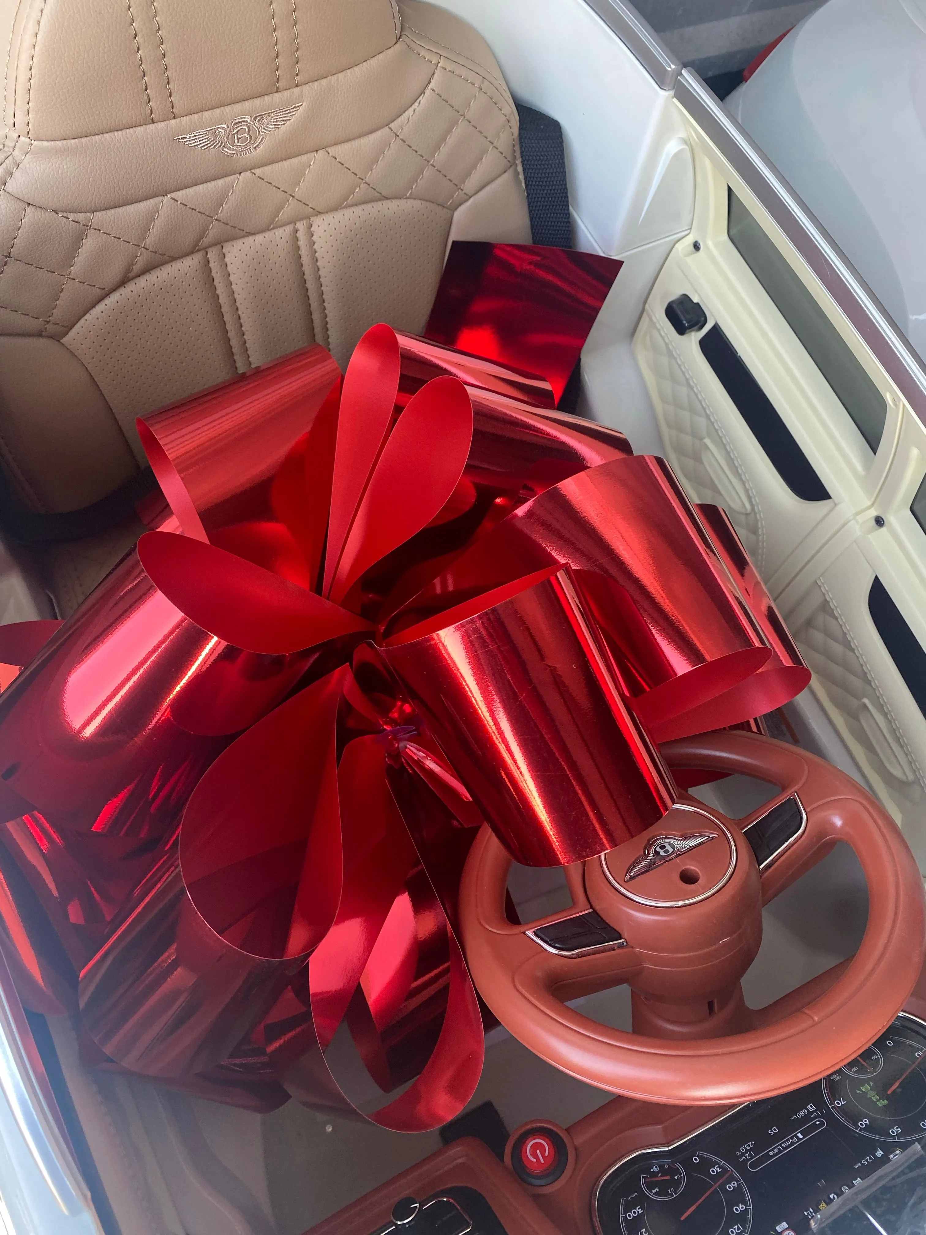 The Giant Red Car Bow 18'', for Ride On Cars, Real Cars, Any gifts