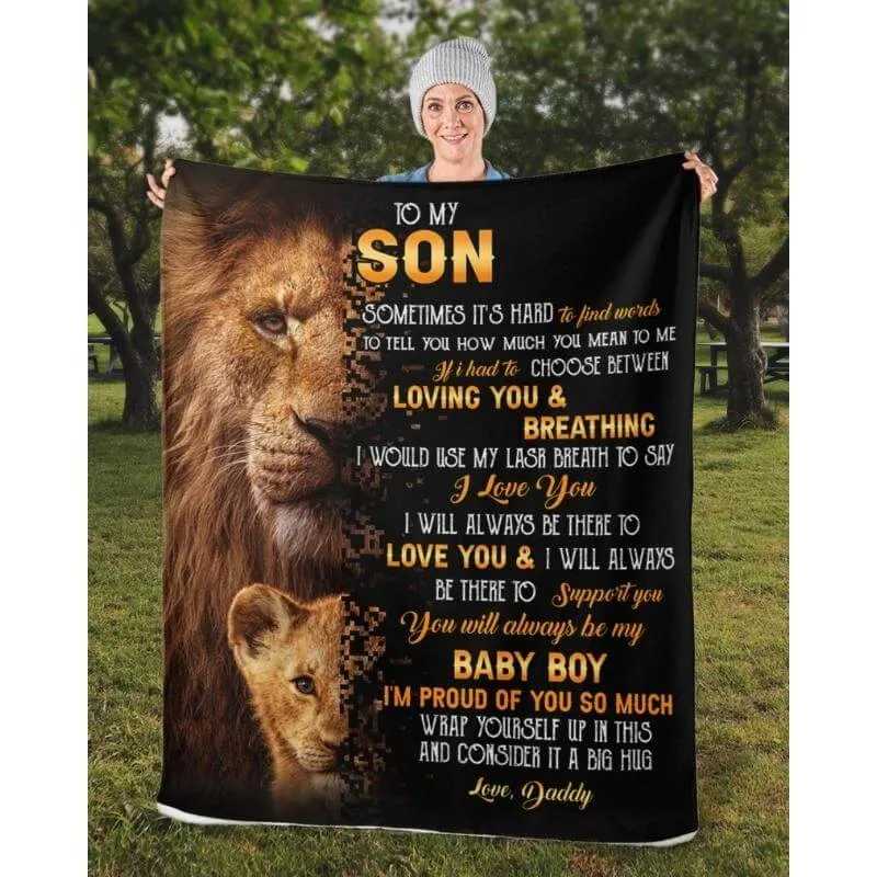 To My Son - From Dad - LionBlanket - A322 - Premium Blanket