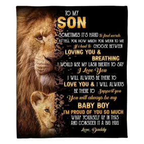 To My Son - From Dad - LionBlanket - A322 - Premium Blanket