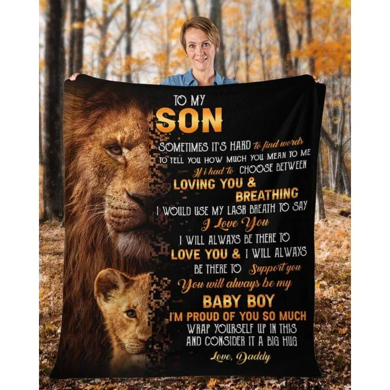 To My Son - From Dad - LionBlanket - A322 - Premium Blanket