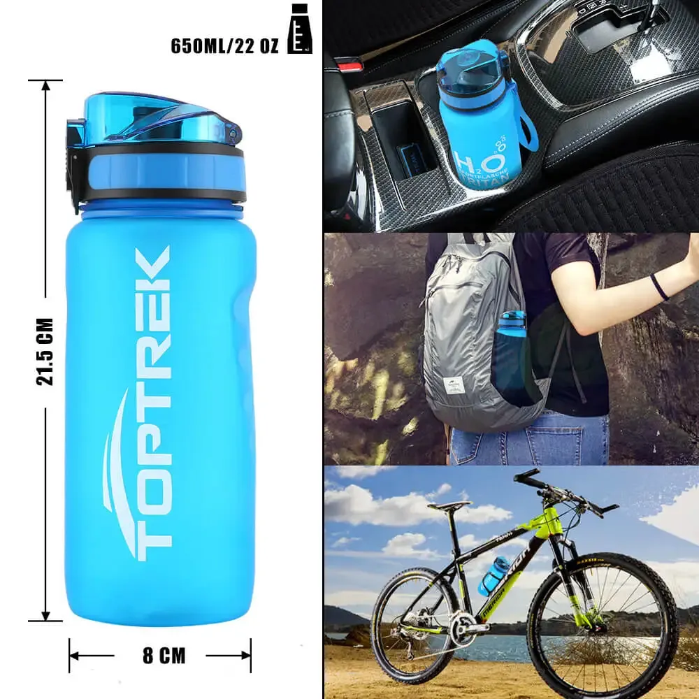 Toptrek Sports Water Bottle Outdoor Sport Drinking Water Leak Proof