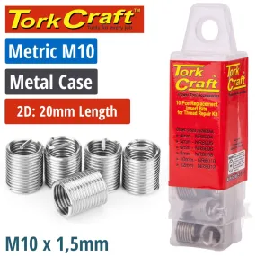 TORK CRAFT THREAD REPAIR KIT M10 X 2D REPLACEMENT INSERTS 5PCE NR8010-03