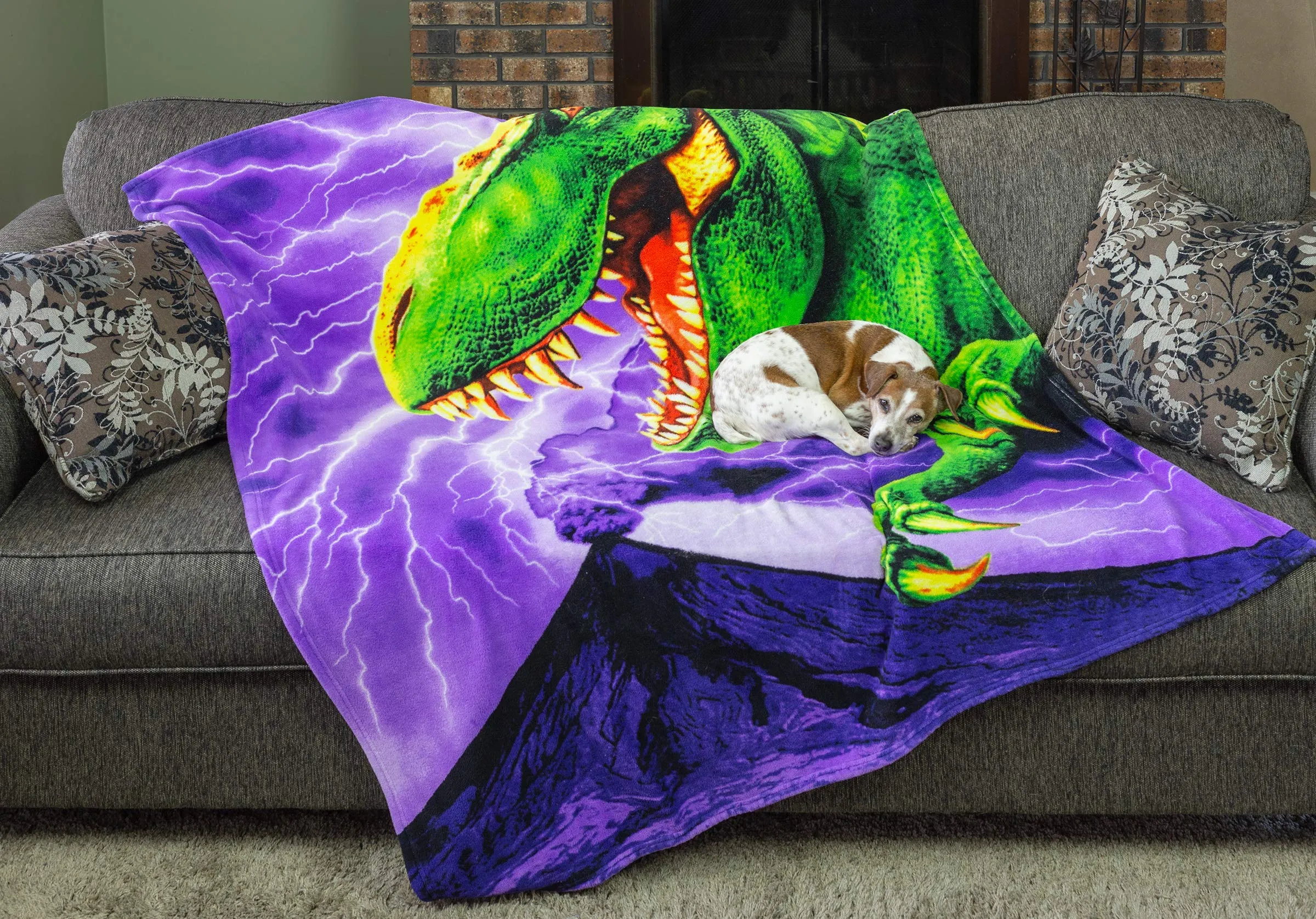 TRex Super Soft Plush Fleece Throw Blanket