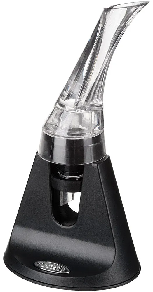 Trudeau Wine Aerating Pourer with Stand, Black