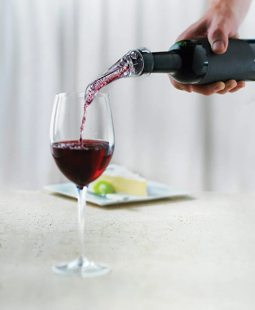 Trudeau Wine Aerating Pourer with Stand, Black