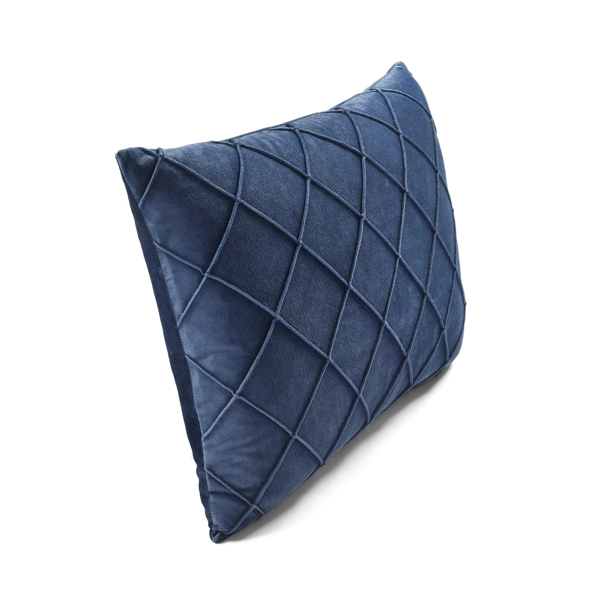 Velvet Diamond Pintuck Decorative Pillow Cover