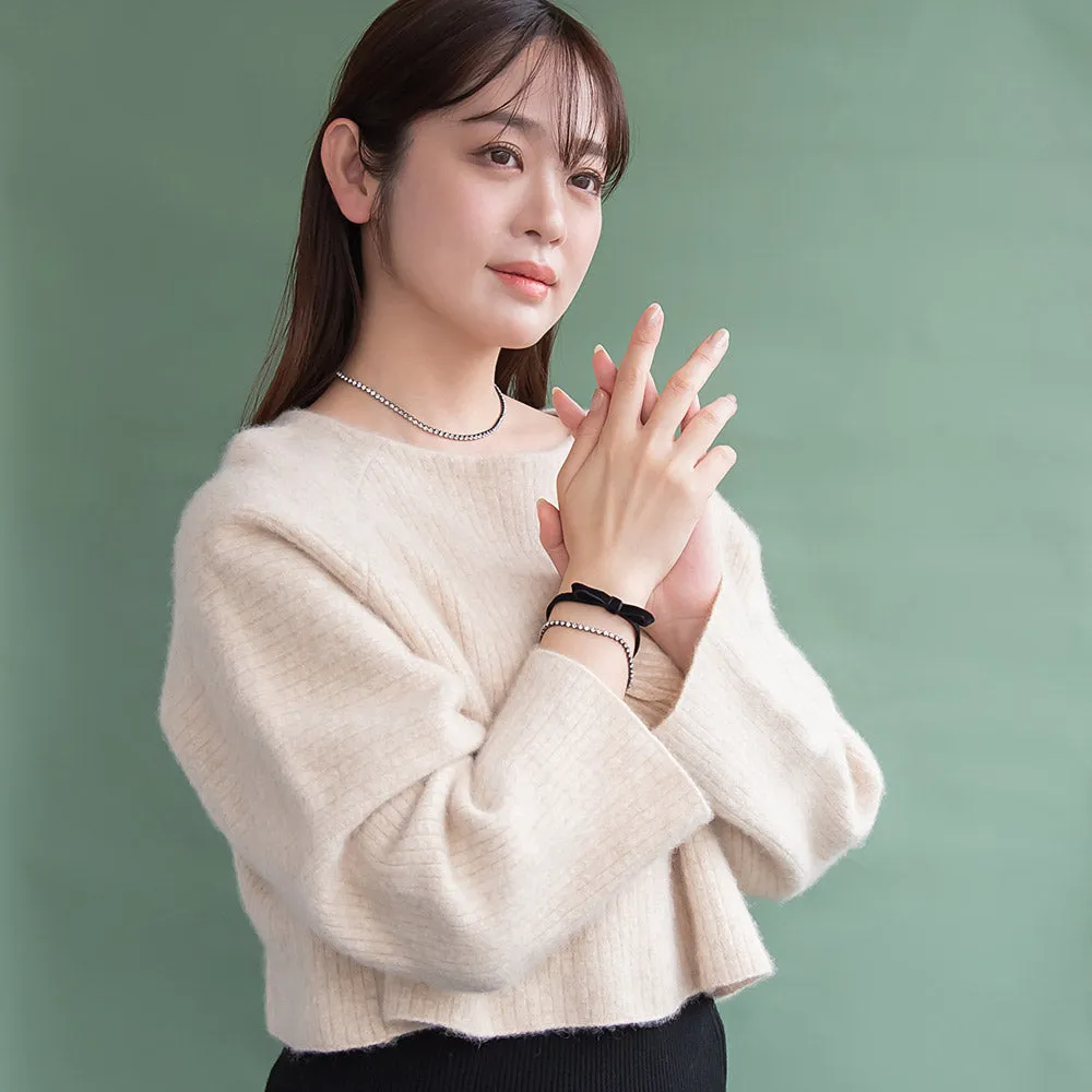 Velvet Ribbon and Cup Chain Bracelet