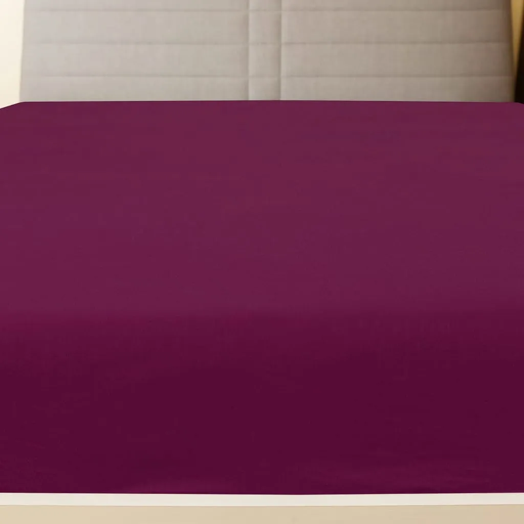 vidaXL Jersey Fitted Sheets 2 pcs Bordeaux 160x200 cm Cotton