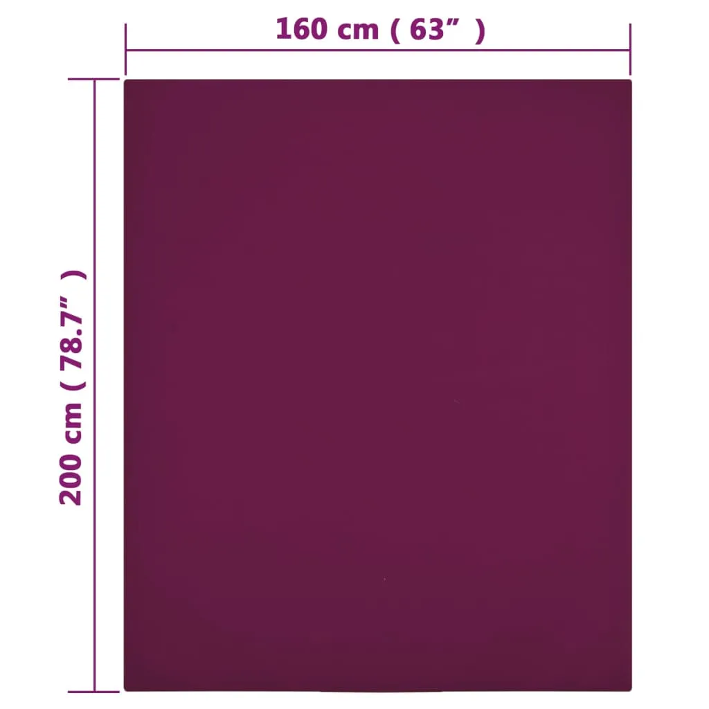 vidaXL Jersey Fitted Sheets 2 pcs Bordeaux 160x200 cm Cotton