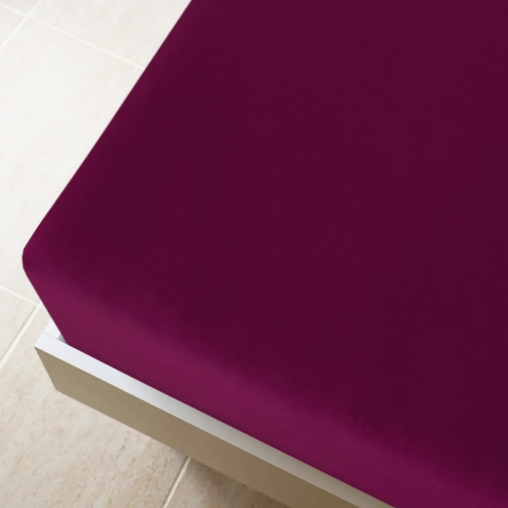 vidaXL Jersey Fitted Sheets 2 pcs Bordeaux 160x200 cm Cotton