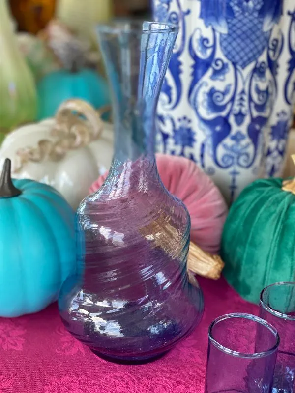 Vintage Blue Depression glass decanter set