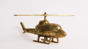 Vintage Brass Helicopter Showpiece: A Nostalgic Decor Accent