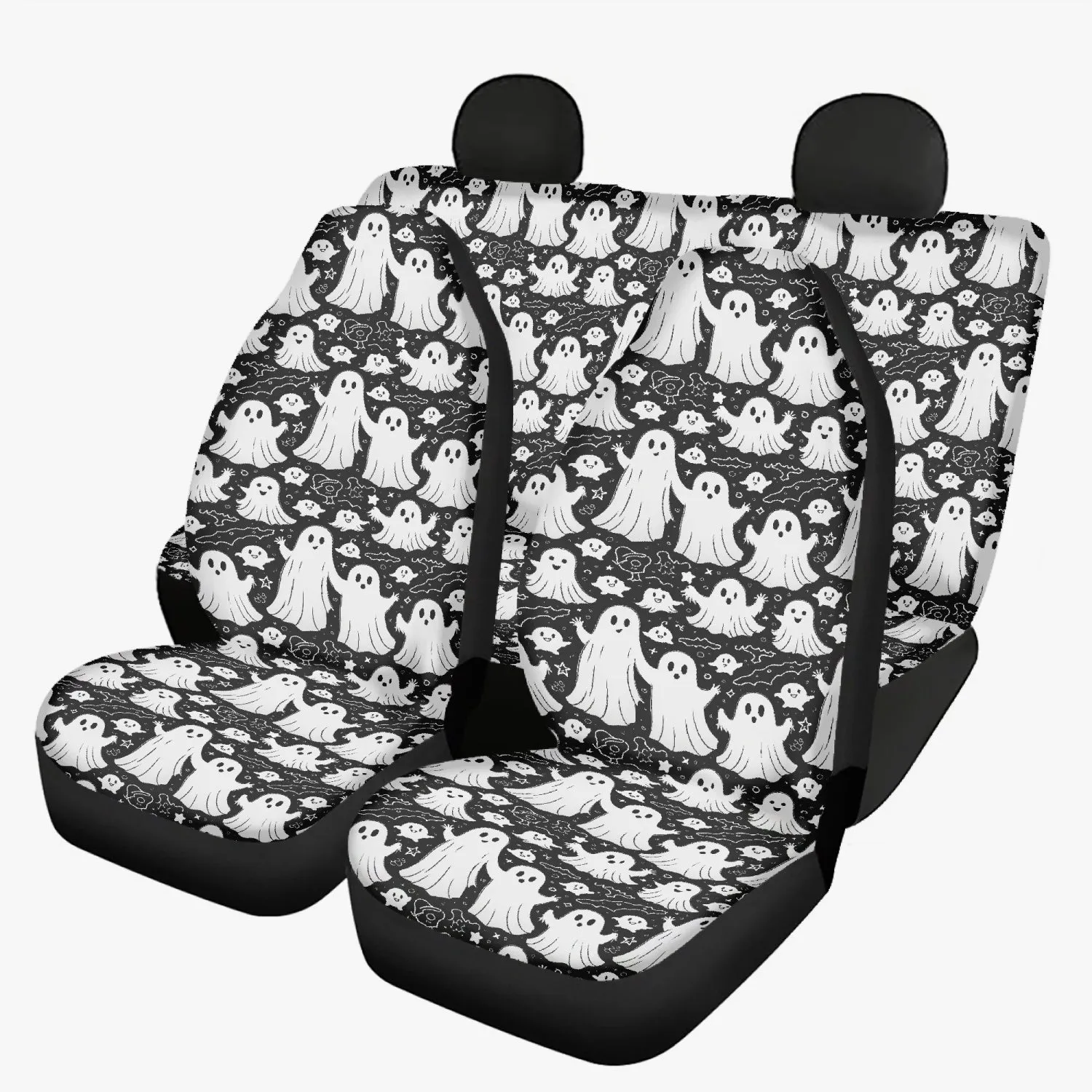 Vintage Ghost Microfiber Car Seat Covers - 3Pcs