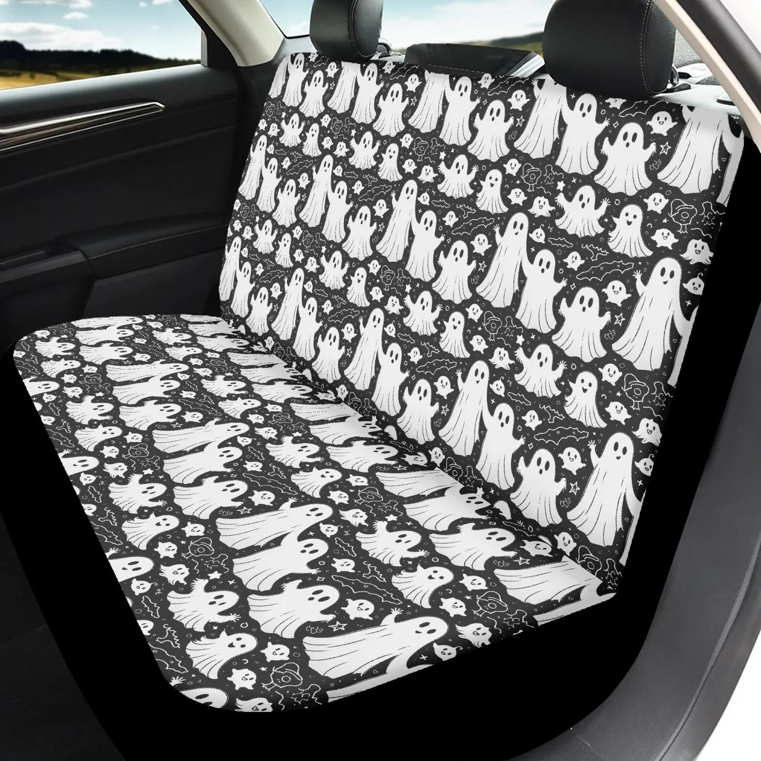 Vintage Ghost Microfiber Car Seat Covers - 3Pcs