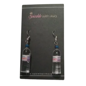 Water Bottle Drop Earrings | Water Bottle Dangle Earrings