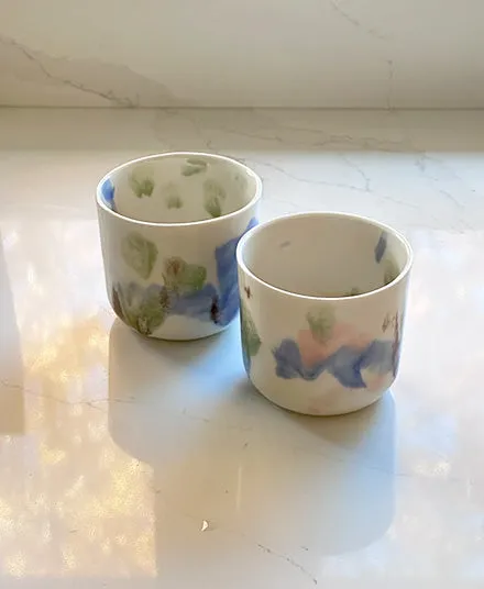 Watercolour Ceramic Cup, White