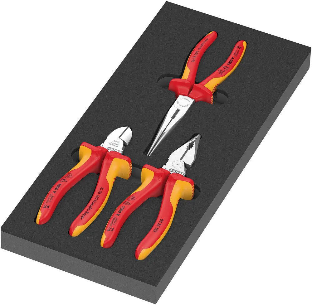 Wera 150184 3pc 9784 Foam insert KNIPEX Pliers Set VDE 1