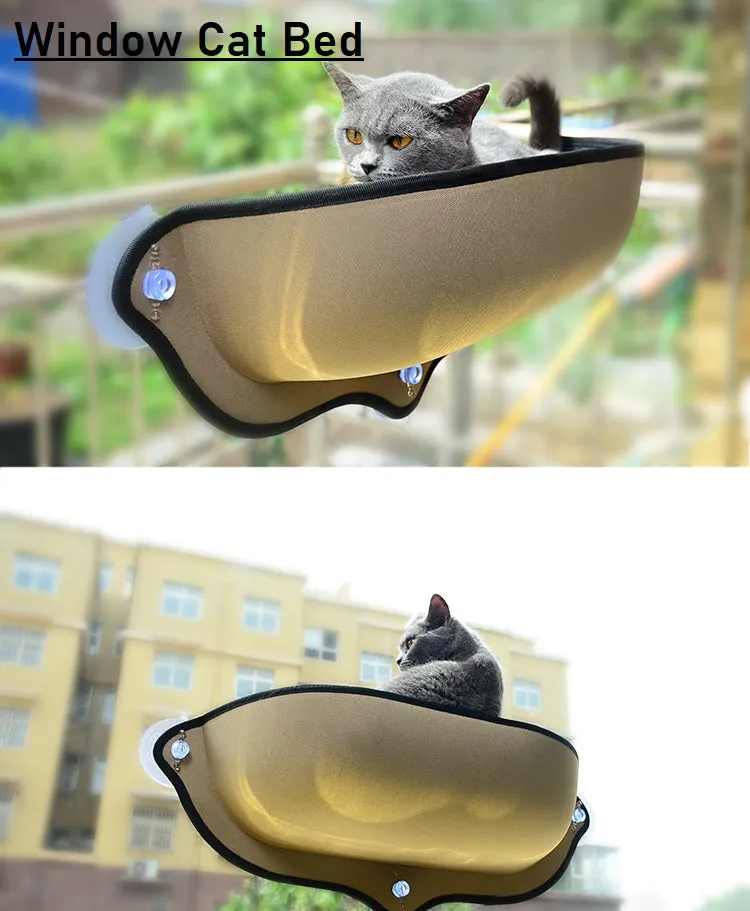 Window Cat Bed Cats Window Mounted Bed Indoor Pet Kitty Window Hammock Resting Seat with Suction Cups strong suction