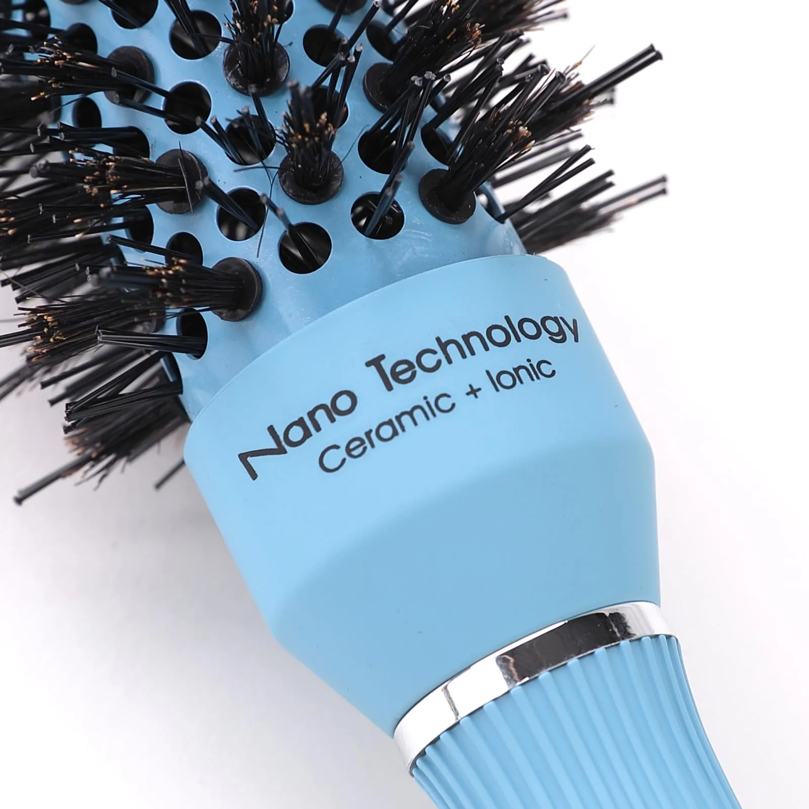 Yellow Chimes Hair Brush with Ion-Infused Thermal Ceramic Technology, Anti-Static Boar Bristles, Additional Styling Tip, Adds Volume and Shine, Blow Drying, Straightening, Curling Round Brush