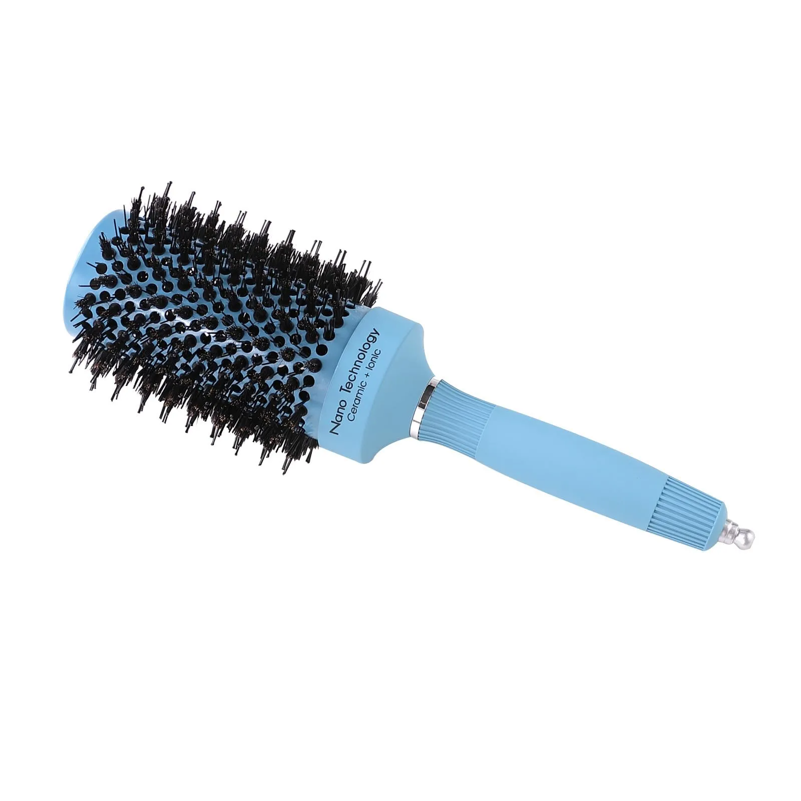 Yellow Chimes Hair Brush with Ion-Infused Thermal Ceramic Technology, Anti-Static Boar Bristles, Additional Styling Tip, Adds Volume and Shine, Blow Drying, Straightening, Curling Round Brush