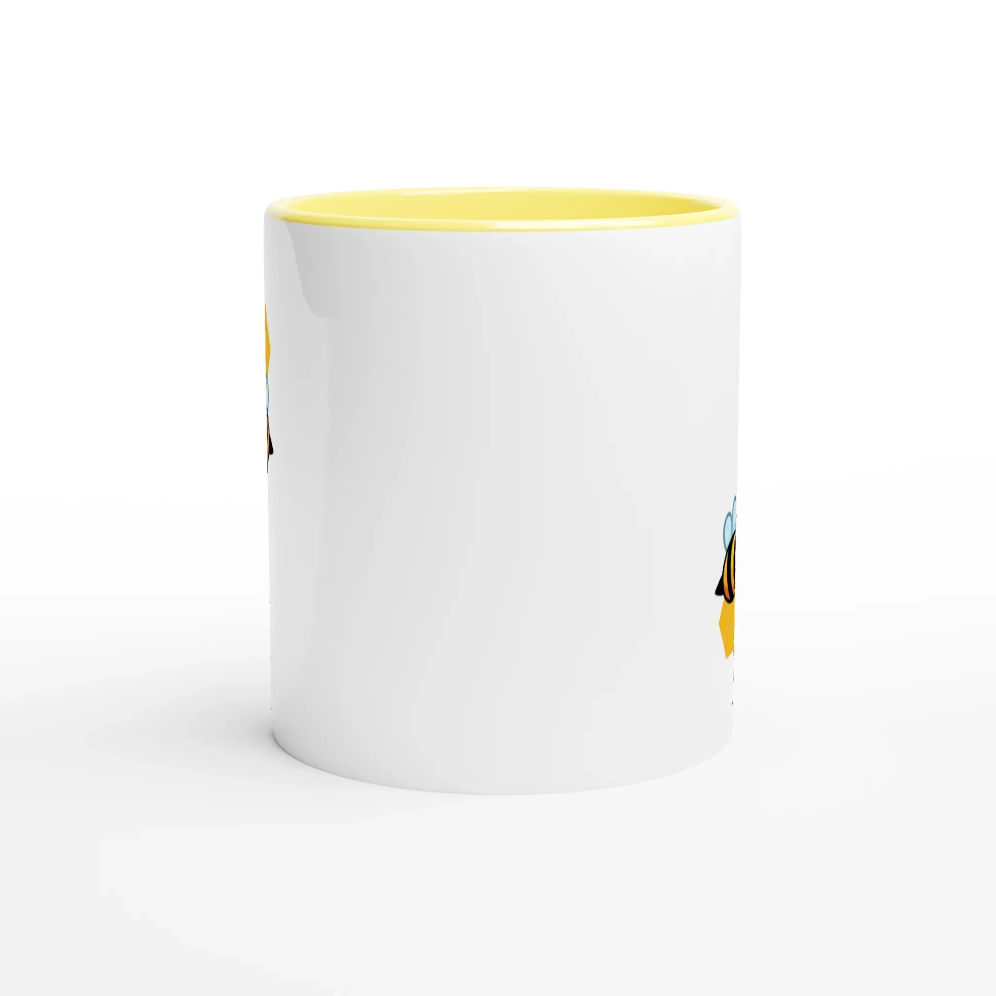 Yellow Honeycomb and Bees Ceramic Mug